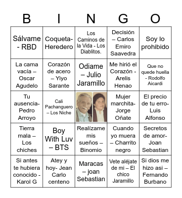 MUSICAL Bingo Card