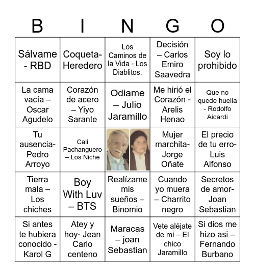 MUSICAL Bingo Card