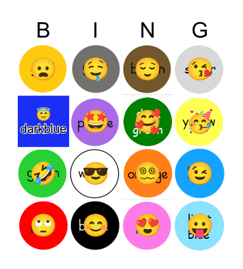 Colour Bingo Card