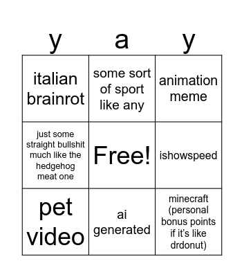 yt bingo Card