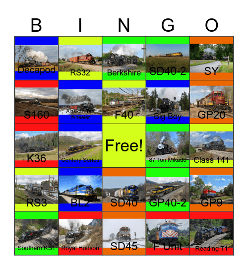 The Red River Valley and Western Railroad and other Regional Railroads that I would like to operate while Laurie passed away one day Bingo Card