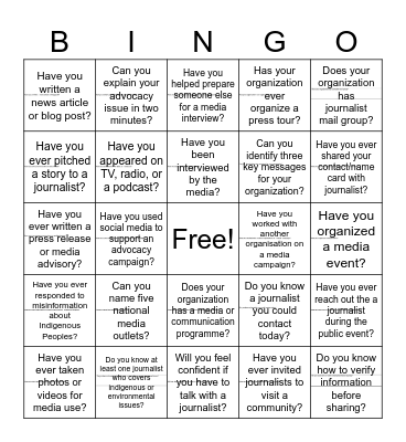 Assess your media engagement experiencse Bingo Card