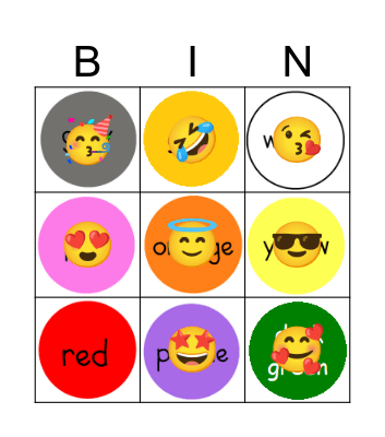 Colour Bingo Card