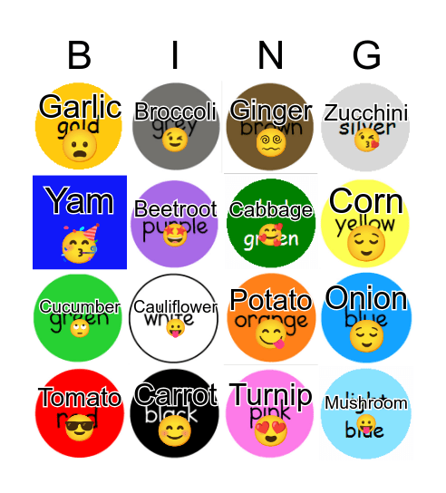 Colour Bingo Card