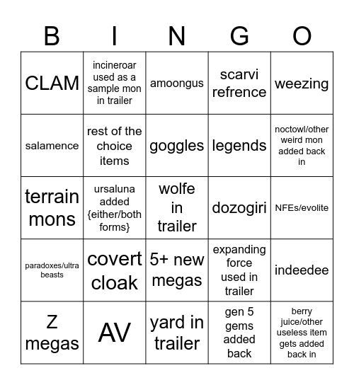 pokemon WCS MC reveals Bingo Card