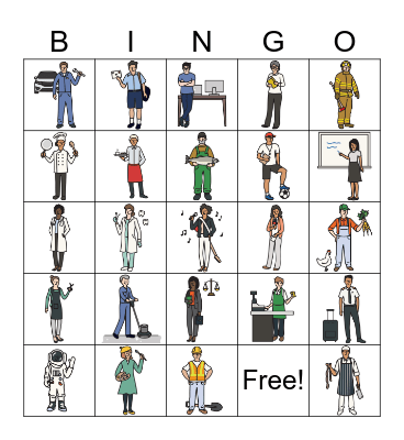 Jobs/Occupations Bingo for ESL Students Bingo Card