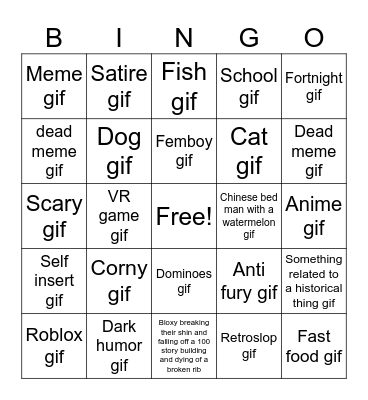 Gif Bingo Card