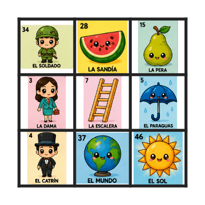 Loteria tradicional Bingo Card