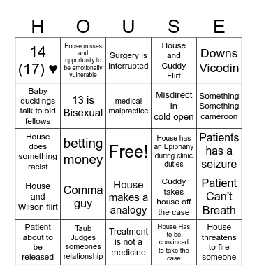 Greg Bingo Card
