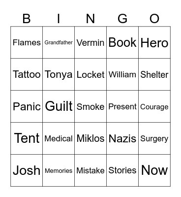 Now - Morris Gleitzman Bingo Card