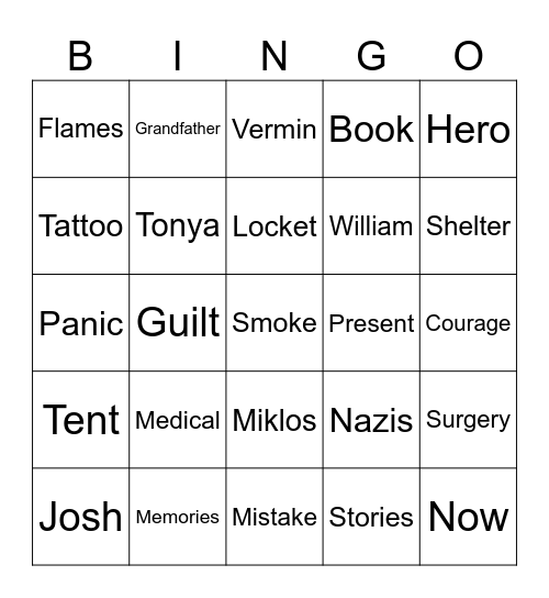 Now - Morris Gleitzman Bingo Card