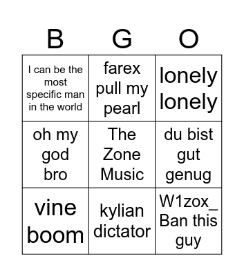 Tr1 Soundboard Bingo Card