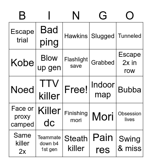 Aaron Bingo Card