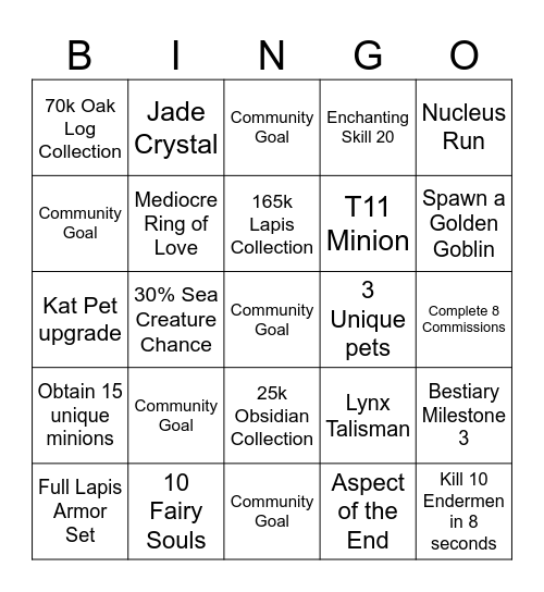 September Bingo Card