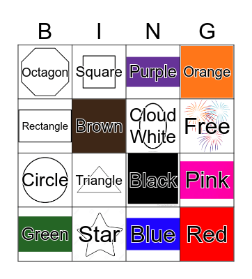 Color and Shapes Bingo Card