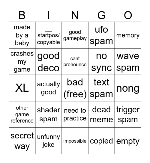 recent tab bingo Card