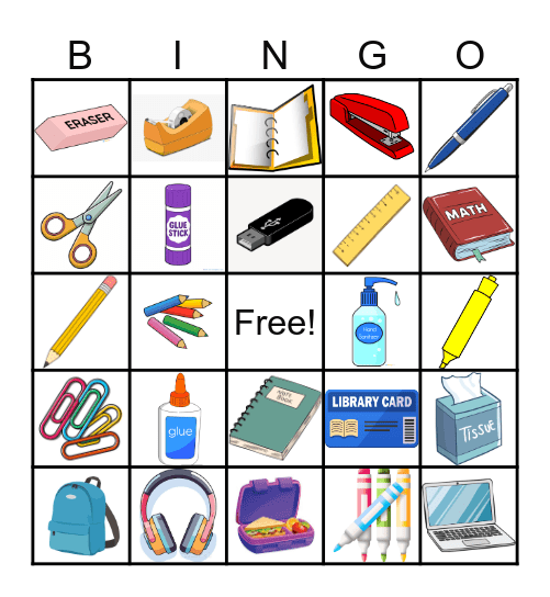 BACK TO SCHOOL BINGO Card