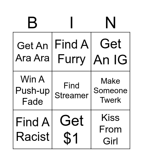Jah Bingo Card