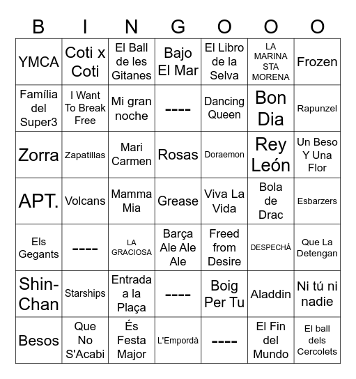 Ball De Gralles 2026 Bingo Card