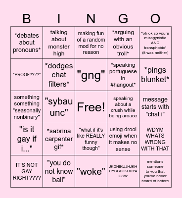 Emilia Bingo Card