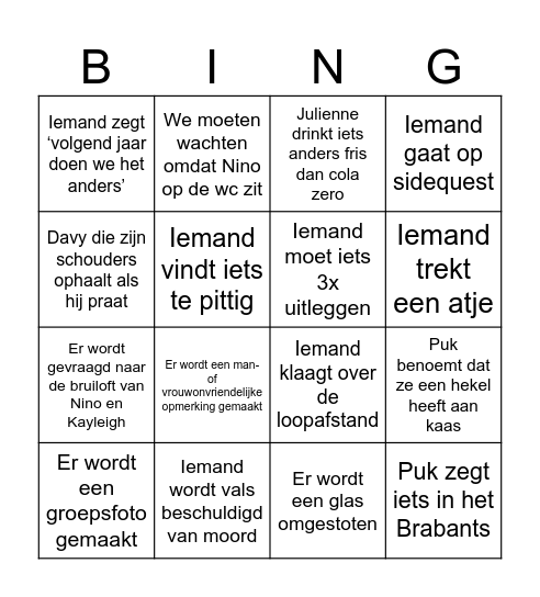 Evelien Bingo Card