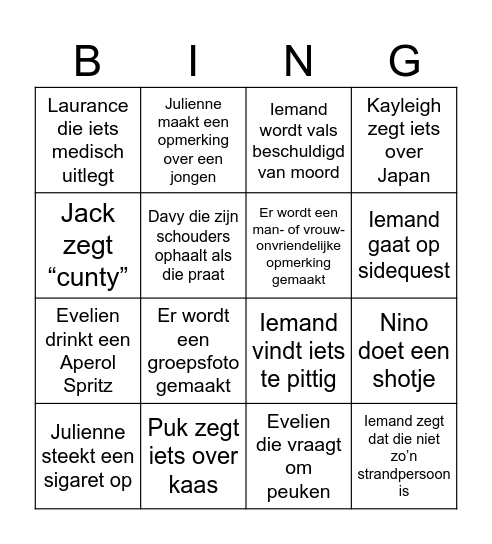 Luna Bingo Card