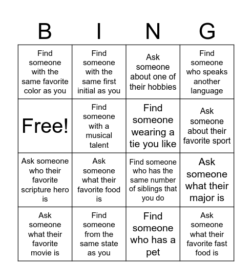 Welcome to the 214th Ward Bingo Card