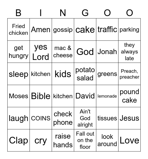 FCBC SAYS... Bingo Card