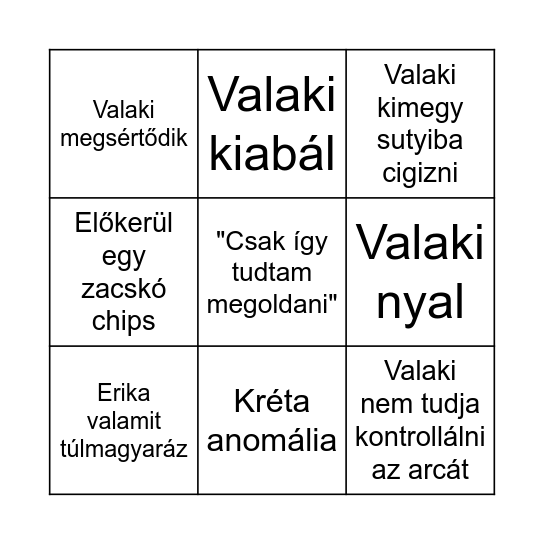 Éveleji értekezlet Bingo Card