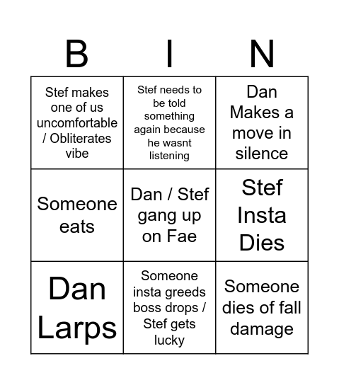Terraria bingo Card