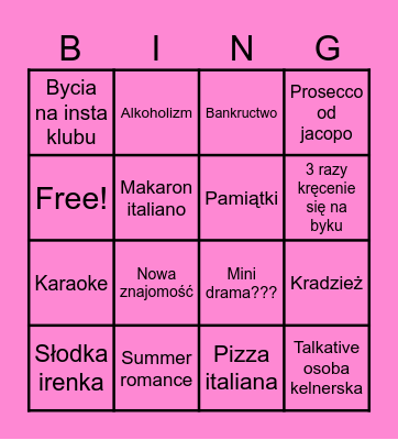 ITALODISCO Bingo Card