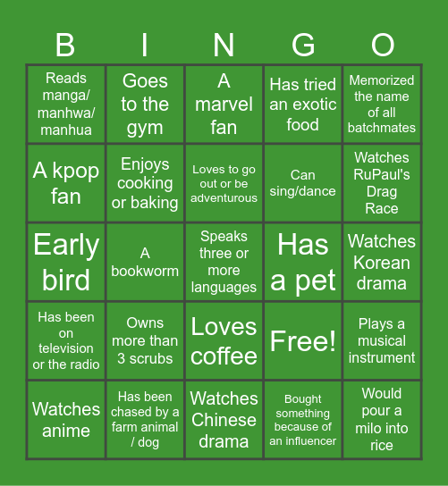 BINGO Card