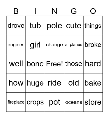 1.4E6A Bingo Card