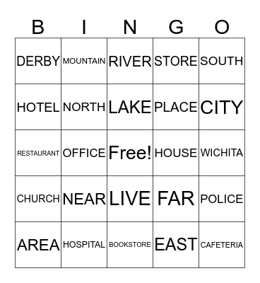 Location Bingo Card