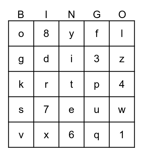 Test Strateg Bingo Card