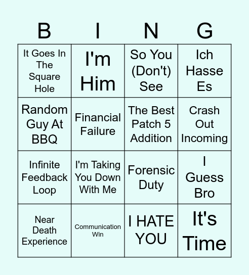 NULLSCAPE ACHIEVEMENT BINGO Card