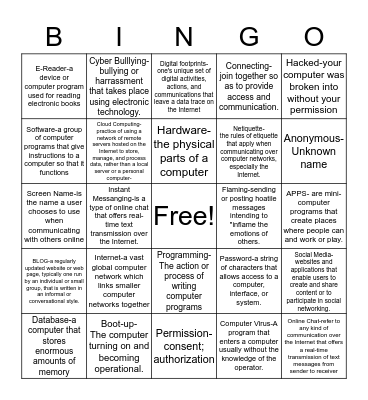 Digital Literacy BINGO Card