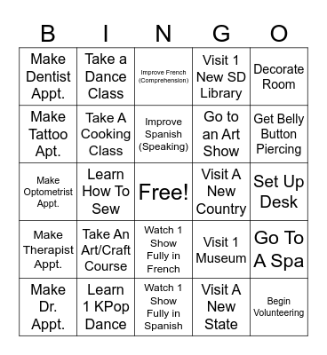 26 Bingo Card