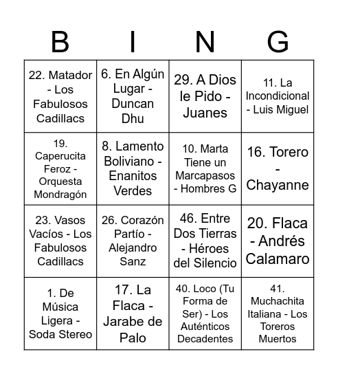 Bingo Card