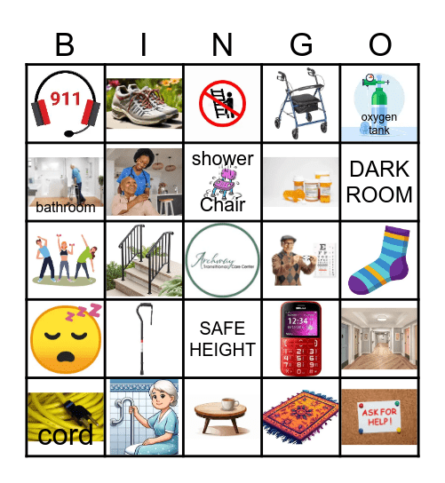Stay Steady - Fall Prevention Bingo Card
