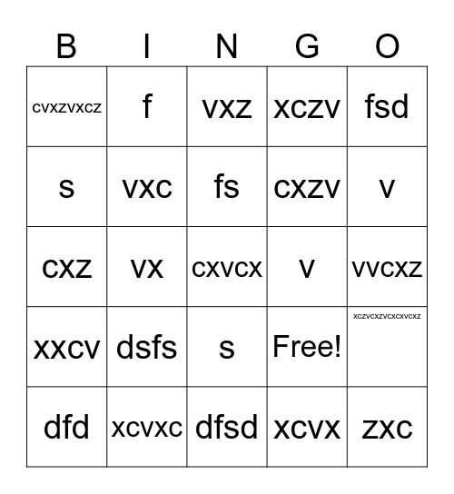 sdf Bingo Card