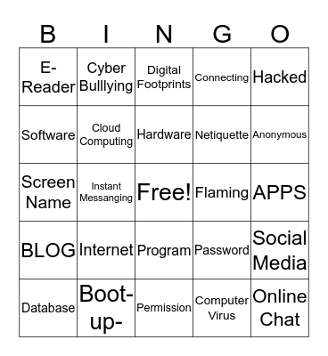 Digital Literacy BINGO Card