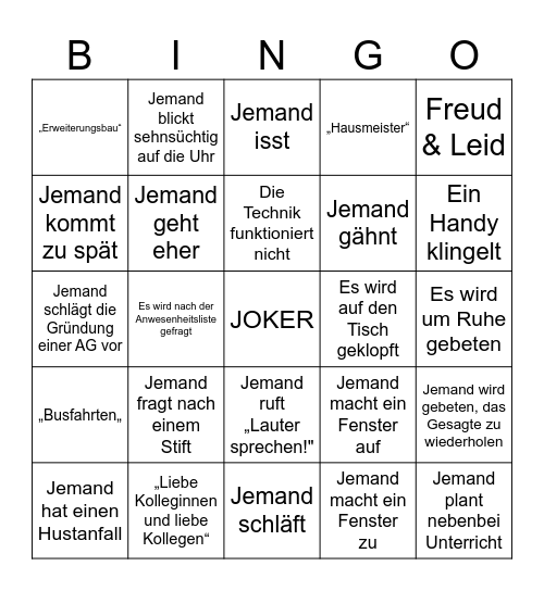 LeKo Bingo Card