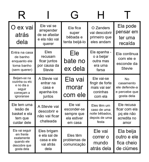 Right Move Bingo Card