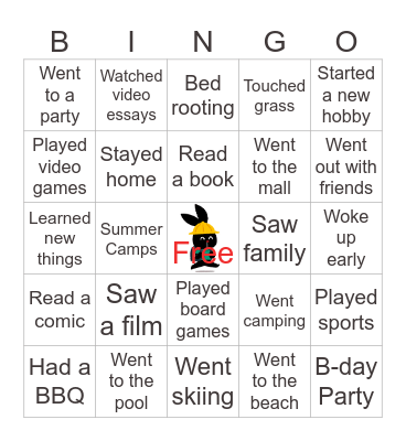 SUMMER BINGO Card