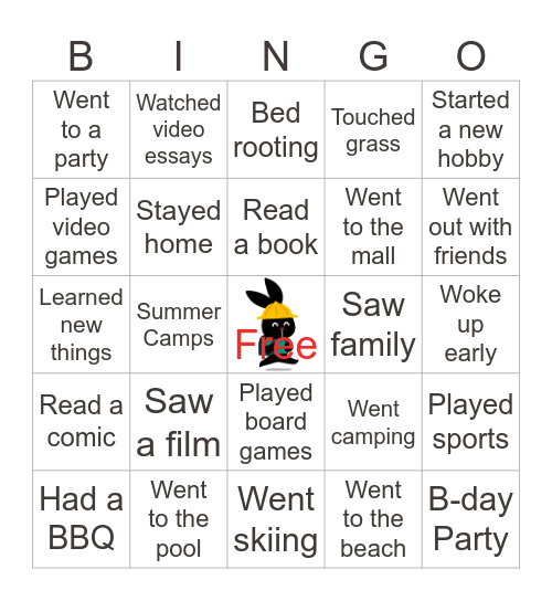 SUMMER BINGO Card