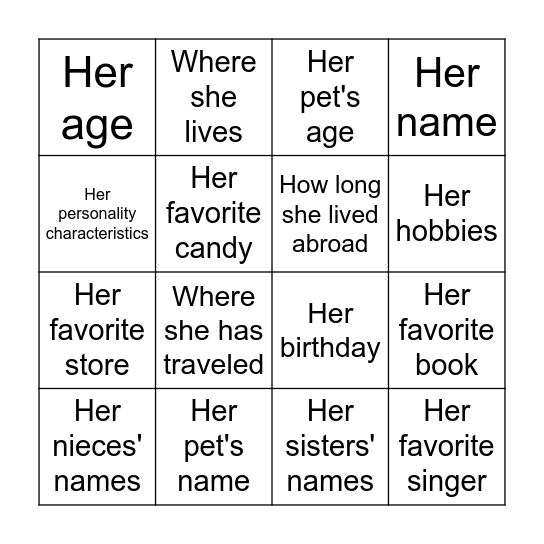 BINGO Card