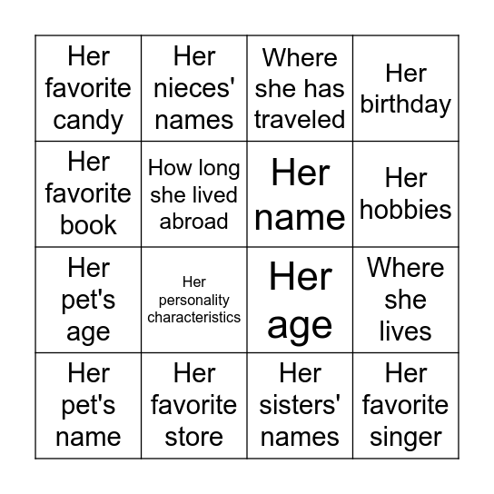 BINGO Card