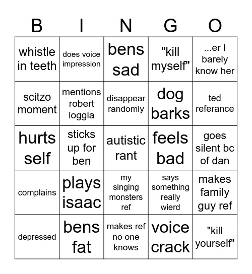 Kerain bingo Card