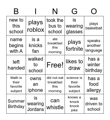 Excel Teachers Bingo Card